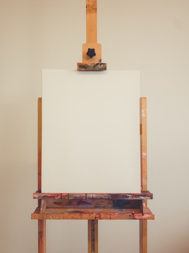 canvas on easel